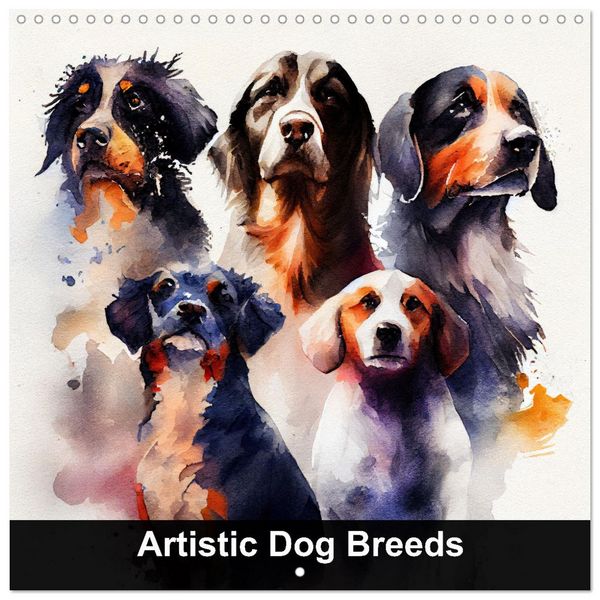 Produktbild: Artistic Dog Breeds (Wall Calendar 2026 12 &times; 12 Inch) CALVENDO 12 Month Wall Calendar