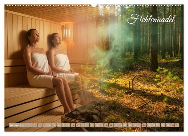 Produktbild: Sauna - Hitze, Duft, Genuss (Wandkalender 2027 DIN A2 quer), CALVENDO Monatskalender