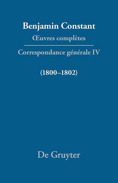 Produktbild: Correspondance 1800-1802