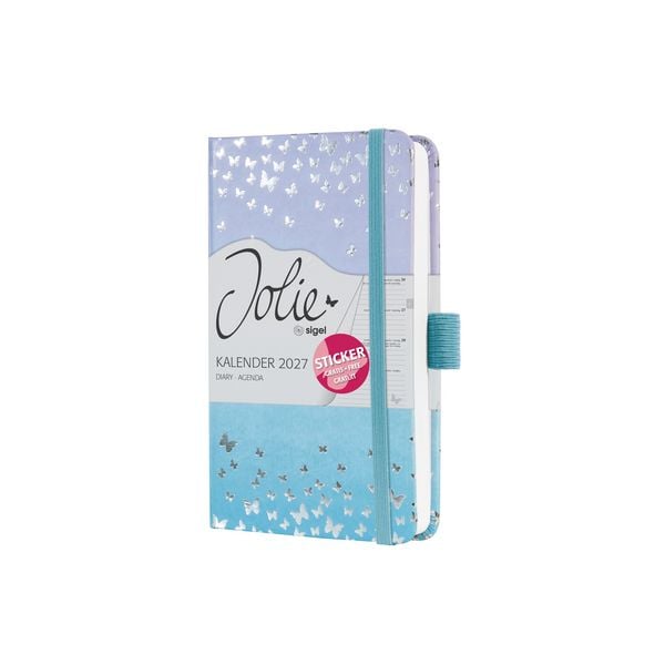 Produktbild: SIGEL 7J346 Wochenkalender Jolie 2027, ca. A6, Butterfly Confetti Sky, Hardcover