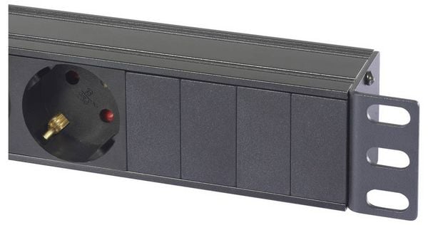 Produktbild: Sygonix SY-6736978 Steckdosenleiste 19 Zoll 6fach Schwarz Schutzkontakt 1St.