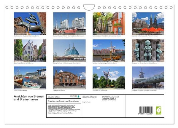 Produktbild: Ansichten von Bremen und Bremerhaven (Wandkalender 2026 DIN A4 quer), CALVENDO Monatskalender