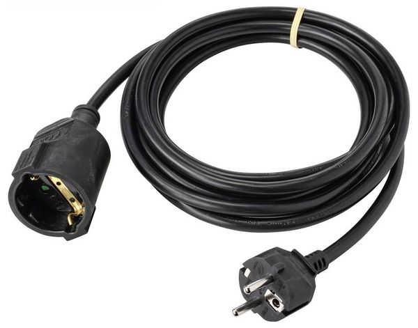 Produktbild: Sygonix SY-4872640 Strom Verl&auml;ngerungskabel 16A Schwarz 10.00m H05VV-F 3G 1,5mm&sup2;