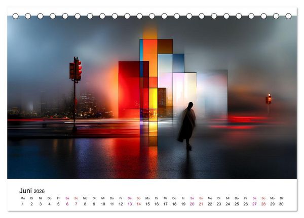 Produktbild: Stadt Lichter (Tischkalender 2026 DIN A5 quer), CALVENDO Monatskalender