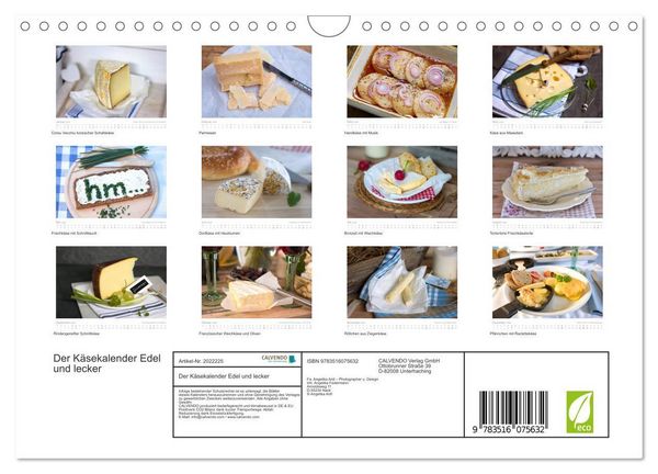 Produktbild: Der K&auml;sekalender Edel und lecker (Wandkalender 2026 DIN A4 quer), CALVENDO Monatskalender