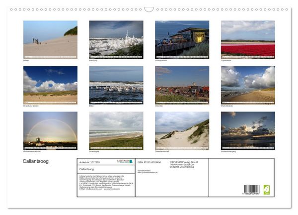 Produktbild: Callantsoog (Wandkalender 2026 DIN A2 quer), CALVENDO Monatskalender