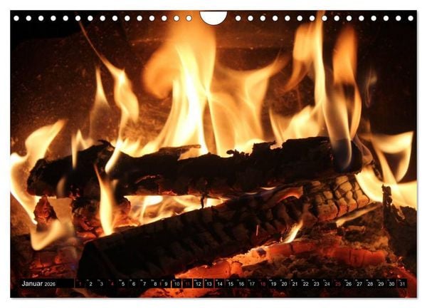 Produktbild: Feuer &bull; W&auml;rme, Licht & Gefahr (Wandkalender 2026 DIN A4 quer), CALVENDO Monatskalender