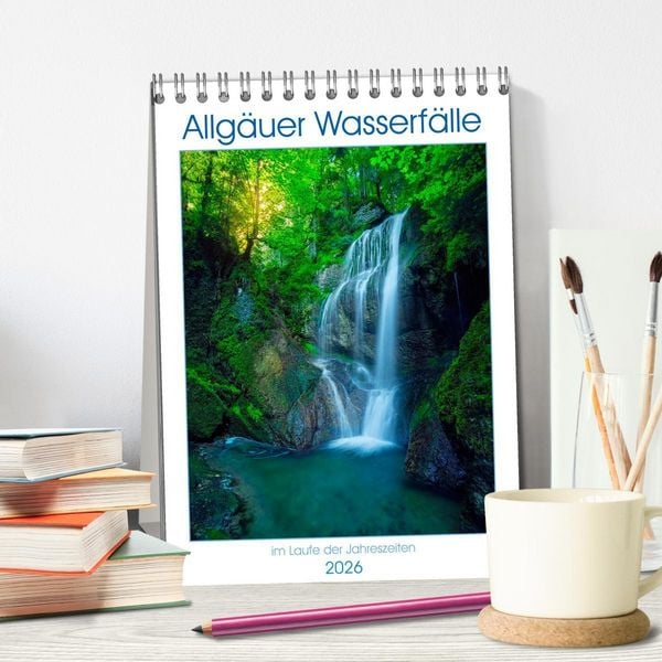 Produktbild: Allg&auml;uer Wasserf&auml;lle (Tischkalender 2026 DIN A5 hoch), CALVENDO Monatskalender