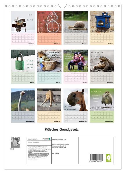 Produktbild: K&ouml;lsches Grundgesetz (Wandkalender 2026 DIN A3 hoch), CALVENDO Monatskalender