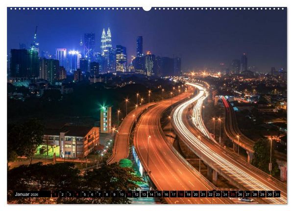 Produktbild: St&auml;dte S&uuml;dostasiens - Singapur & Kuala Lumpur (Wandkalender 2026 DIN A2 quer), CALVENDO Monatskalender
