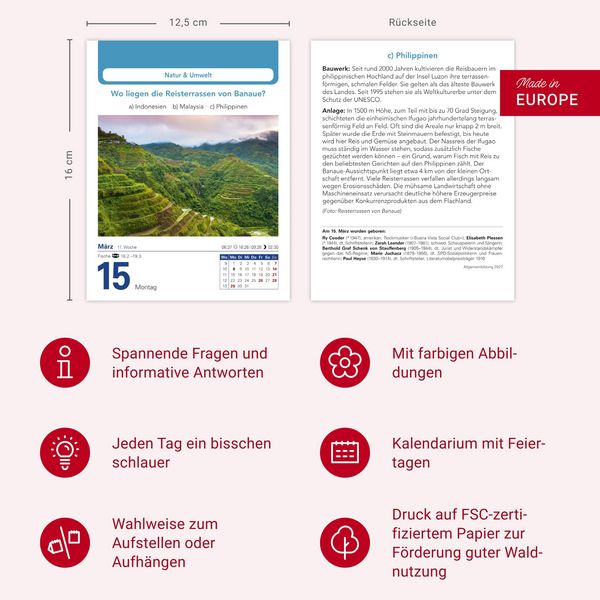 Produktbild: Allgemeinbildung Tagesabrei&szlig;kalender 2027 - Das t&auml;gliche Wissens-Quiz