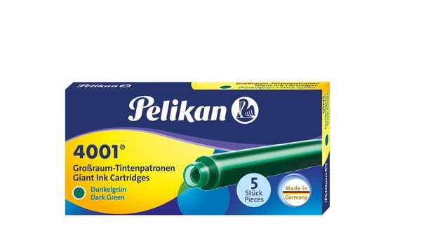 Pelikan Tintenpatronen 4001 5er Set Großraum-Patronen, Dunkelgrün