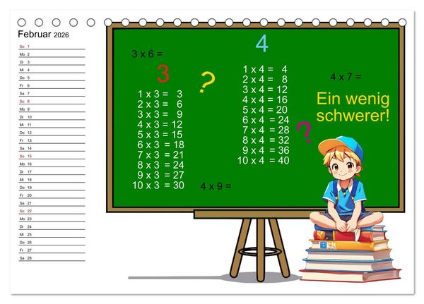 Produktbild: Mathematik f&uuml;r Grundsch&uuml;ler (Tischkalender 2026 DIN A5 quer), CALVENDO Monatskalender