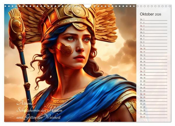 Produktbild: Die Unsterblichen - Griechische KI-G&ouml;ttinnen und KI-G&ouml;tter (Wandkalender 2026 DIN A3 quer), CALVENDO Monatskalender