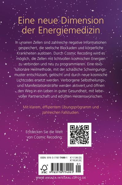 Produktbild: Cosmic Recoding - Die neue Energiemedizin