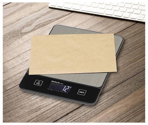 Produktbild: Maul MAULlibra Briefwaage 1657090 W&auml;gebereich (max.) 5000 g Ablesbarkeit 1 g batteriebetrieben Schwarz, Silber
