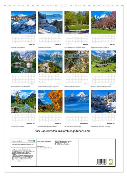 Produktbild: Vier Jahreszeiten im Berchtesgadener Land (Wandkalender 2026 DIN A2 hoch), CALVENDO Monatskalender