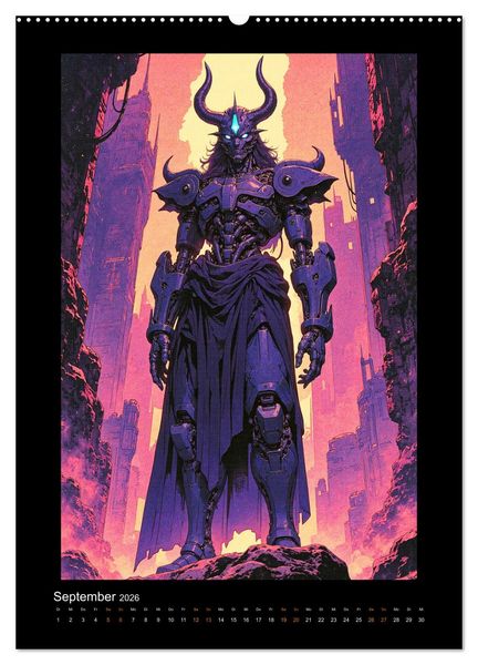 Produktbild: Cybertronic Chaos: Anime-inspirierte KI- Charaktere (Wandkalender 2026 DIN A2 hoch), CALVENDO Monatskalender