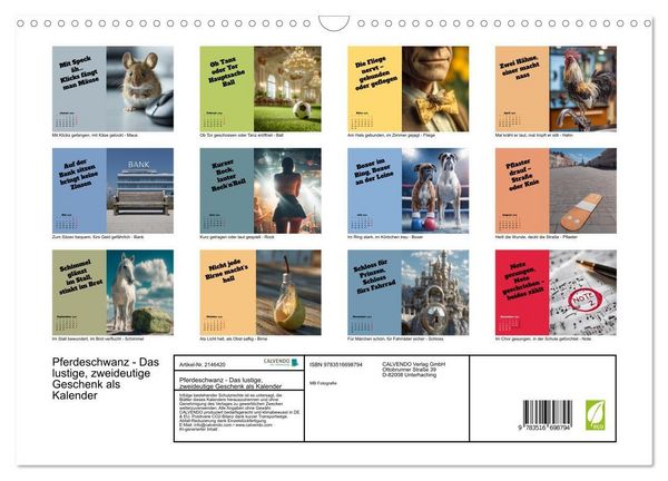 Produktbild: Pferdeschwanz - Das lustige, zweideutige Geschenk als Kalender (Wandkalender 2026 DIN A3 quer), CALVENDO Monatskalender