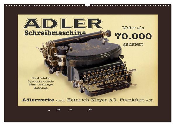 Produktbild: Schreibmaschinen um 1900 (Wandkalender 2026 DIN A2 quer), CALVENDO Monatskalender