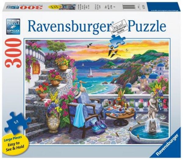 Erwachsenenpuzzle 300 Teile Large Pieces - Abendsonne über Santorini