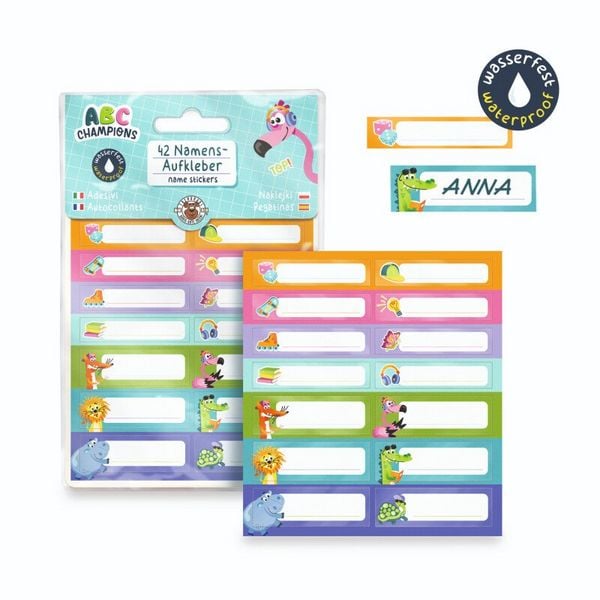 Produktbild: ABC-5 Namenssticker-Set wasserfest 42tgl.