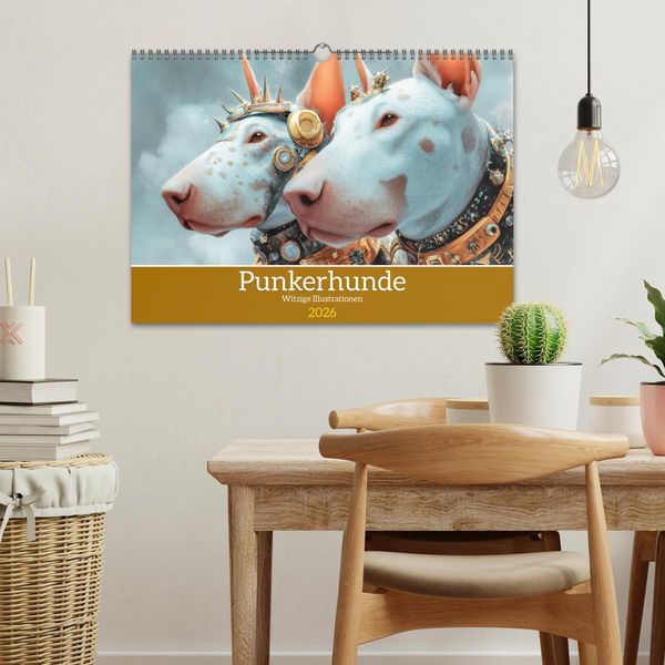 Produktbild: Punkerhunde - Witzige Illustrationen (Wandkalender 2026 DIN A3 quer), CALVENDO Monatskalender