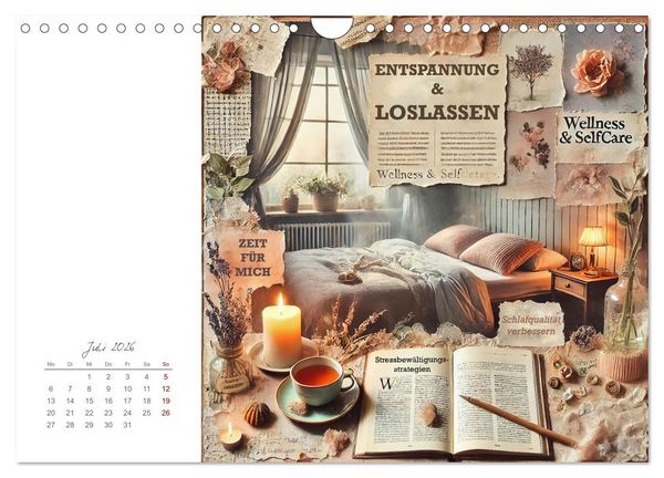 Produktbild: Soulful Days - Dein Selfcare-Kalender (Wandkalender 2026 DIN A4 quer), CALVENDO Monatskalender