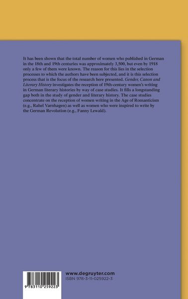 Produktbild: Gender, Canon and Literary History