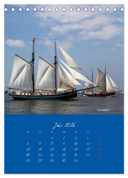 Produktbild: Unter Segeln (Tischkalender 2026 DIN A5 hoch), CALVENDO Monatskalender