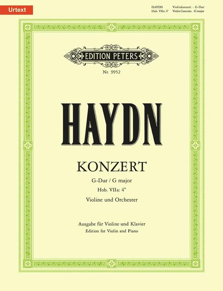 Produktbild: Haydn, J: Violin Concerto in G Hob. Viia:4 (Edition for Viol