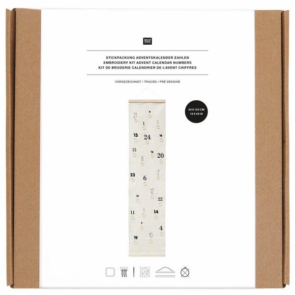 Produktbild: Stickpackung Vorgezeichnet, Adventskalender Zahlen