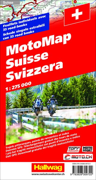 Produktbild: Schweiz MotoMap 1:275 000 Motorradkarte LZ bis 2026