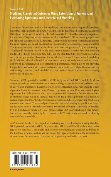 Produktbild: Modeling Correlated Outcomes Using Extensions of Generalized Estimating Equations and Linear Mixed Modeling