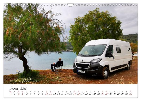 Produktbild: Berge und Meer: ein Vanlife-Abenteuer im Westen Griechenlands (Wandkalender 2026 DIN A3 quer), CALVENDO Monatskalender