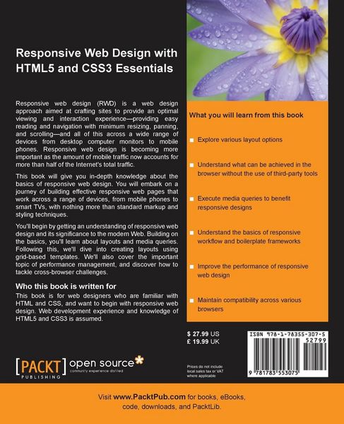 Produktbild: Responsive Web Design with HTML5 and CSS3 Essentials