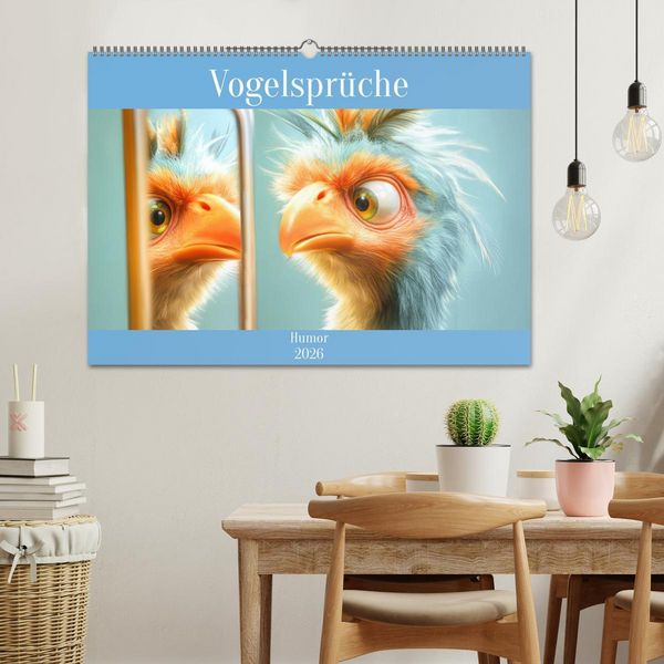 Produktbild: Vogelspr&uuml;che - Humor (Wandkalender 2026 DIN A2 quer), CALVENDO Monatskalender