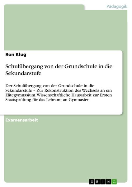 Produktbild: Schul&uuml;bergang von der Grundschule in die Sekundarstufe