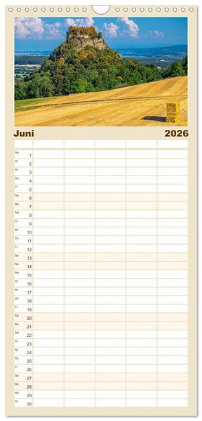 Produktbild: Familienplaner 2026 - HEGAUBERGE mit 5 Spalten (Wandkalender, 21 x 45 cm) CALVENDO
