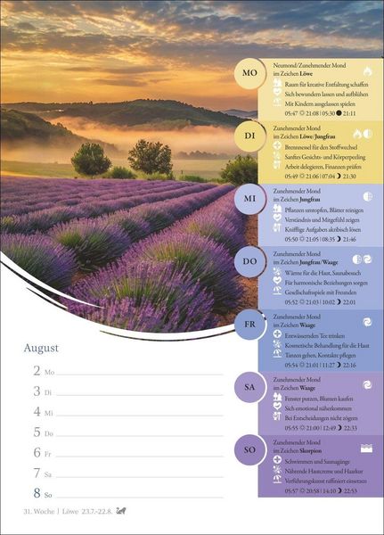 Produktbild: Mondkalender Wochenkalender 2027 - 53 Wochenbl&auml;tter mit praktischen Tipps f&uuml;r jeden Tag
