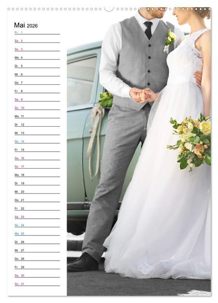 Produktbild: Lust auf Hochzeit - Planer (hochwertiger Premium Wandkalender 2026 DIN A2 hoch), Kunstdruck in Hochglanz