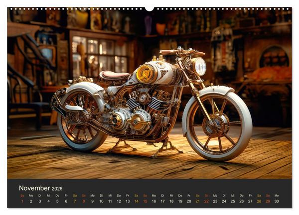 Produktbild: Steampunk Motorr&auml;der (Wandkalender 2026 DIN A2 quer), CALVENDO Monatskalender