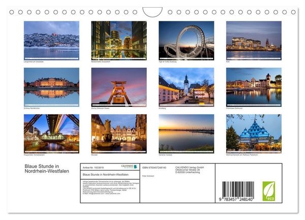 Produktbild: Blaue Stunde in Nordrhein-Westfalen (Wandkalender 2026 DIN A4 quer), CALVENDO Monatskalender