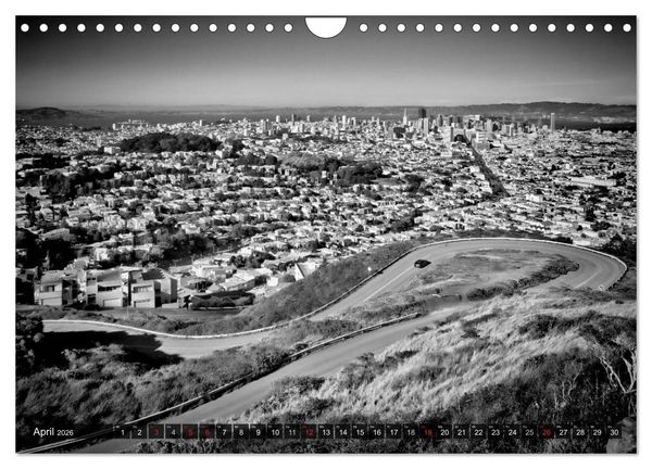 Produktbild: SAN FRANCISCO Monochrome Ansichten (Wandkalender 2026 DIN A4 quer), CALVENDO Monatskalender