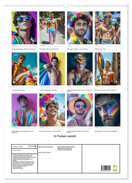 Produktbild: In Farben vereint (Wandkalender 2026 DIN A2 hoch), CALVENDO Monatskalender