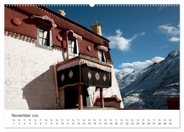Produktbild: Tibet - Kloster und Landschaft (Wandkalender 2026 DIN A2 quer), CALVENDO Monatskalender