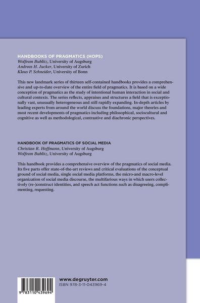 Produktbild: Pragmatics of Social Media