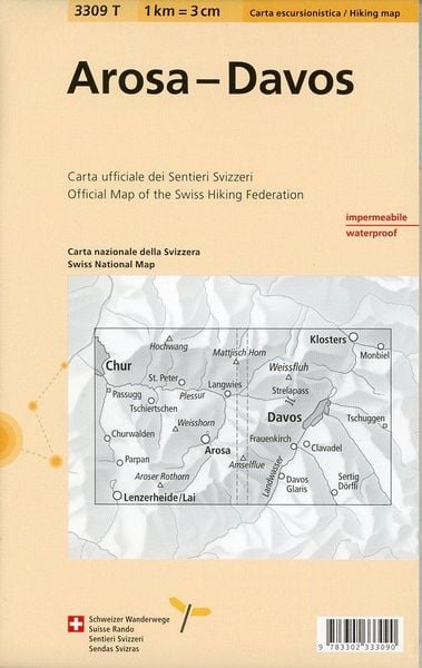 Produktbild: 3309T Arosa - Davos Wanderkarte