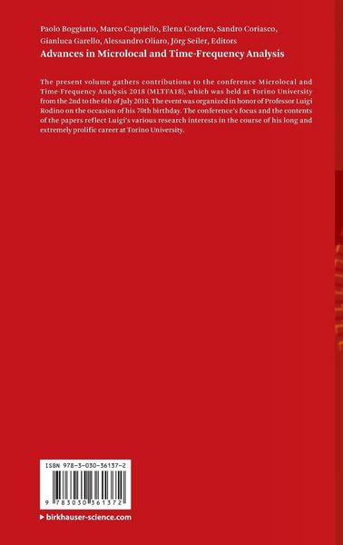 Produktbild: Advances in Microlocal and Time-Frequency Analysis