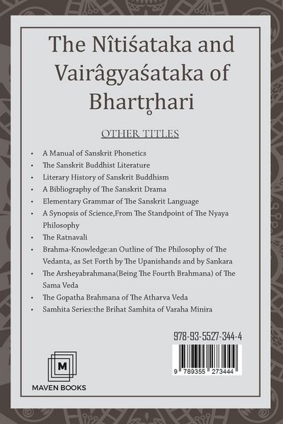 Produktbild: The Nitisataka and Vairagyasataka Of Bhartrhari